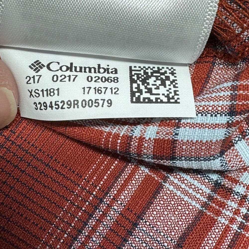 Columbia Omni-Shade Plaid Button Down Shirt Mens 2X Red Blue XS1181 Long Sleeve - Picture 7 of 14
